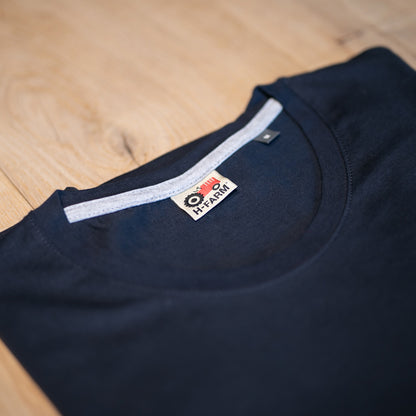 T-SHIRT BASIC BLU NAVY LOGO BIANCO